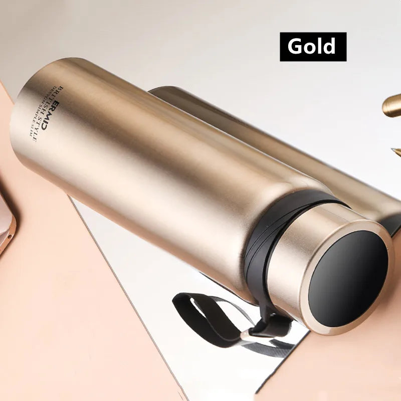 Double Stainless Steel Vacuum Flask With Filter Large Capacity Portable Sport Thermos Mug Coffee Tea Tumbler 1000ml/1600ml