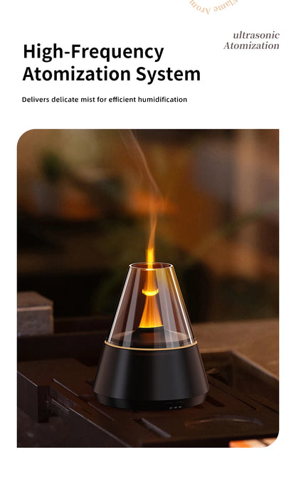 Modern Essential Oil Diffuser with Ultrasonic Mist & Candle-Light Glow