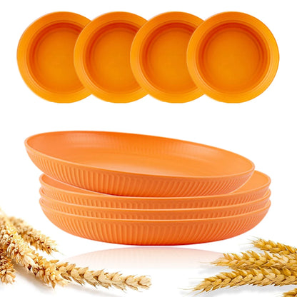 8-Piece Wheat Straw Dinner Plate Set