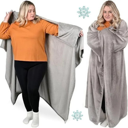 Wearable Blanket for Men and Women Throw Blanket and Poncho in One Fleece Blanket Air Conditioning Blanket Spring Throw Blanket