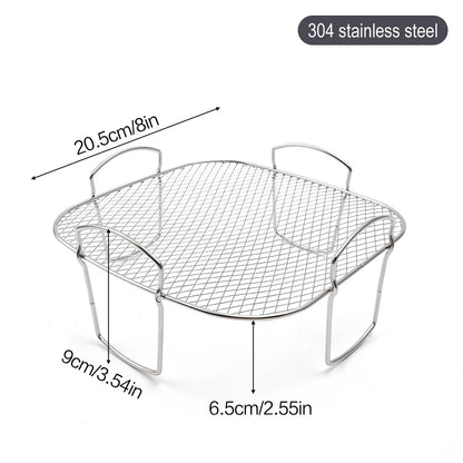 Air Fryer Rack for Ninja Dual 3pcs Layered Stainless Steel Grilling Rack Rectangle Hot Airfryer Basket Tray Accessories