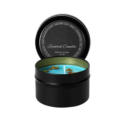 Crystal scented candles, high-end iron cans, soy wax, dried floral scented candles, wholesale scented candles, hand held gifts