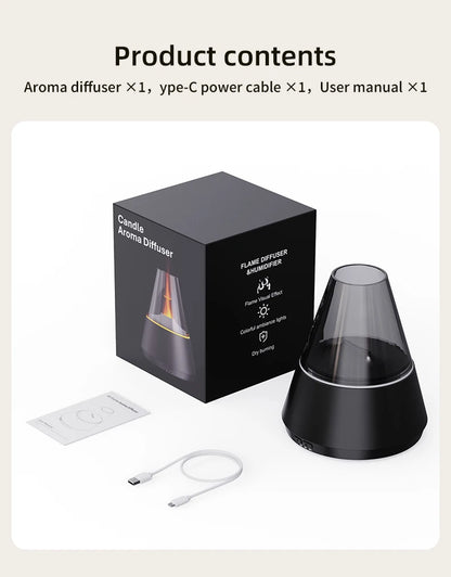 Modern Essential Oil Diffuser with Ultrasonic Mist & Candle-Light Glow