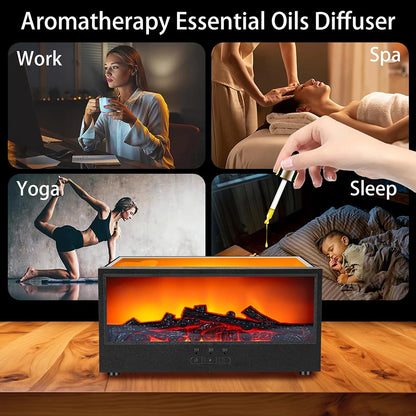 Flame-Effect Essential Oil Diffuser with Ultrasonic Cool Mist