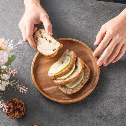 Classic Wooden Dinner Plates | 5.9-Inch Handcrafted Round Plates