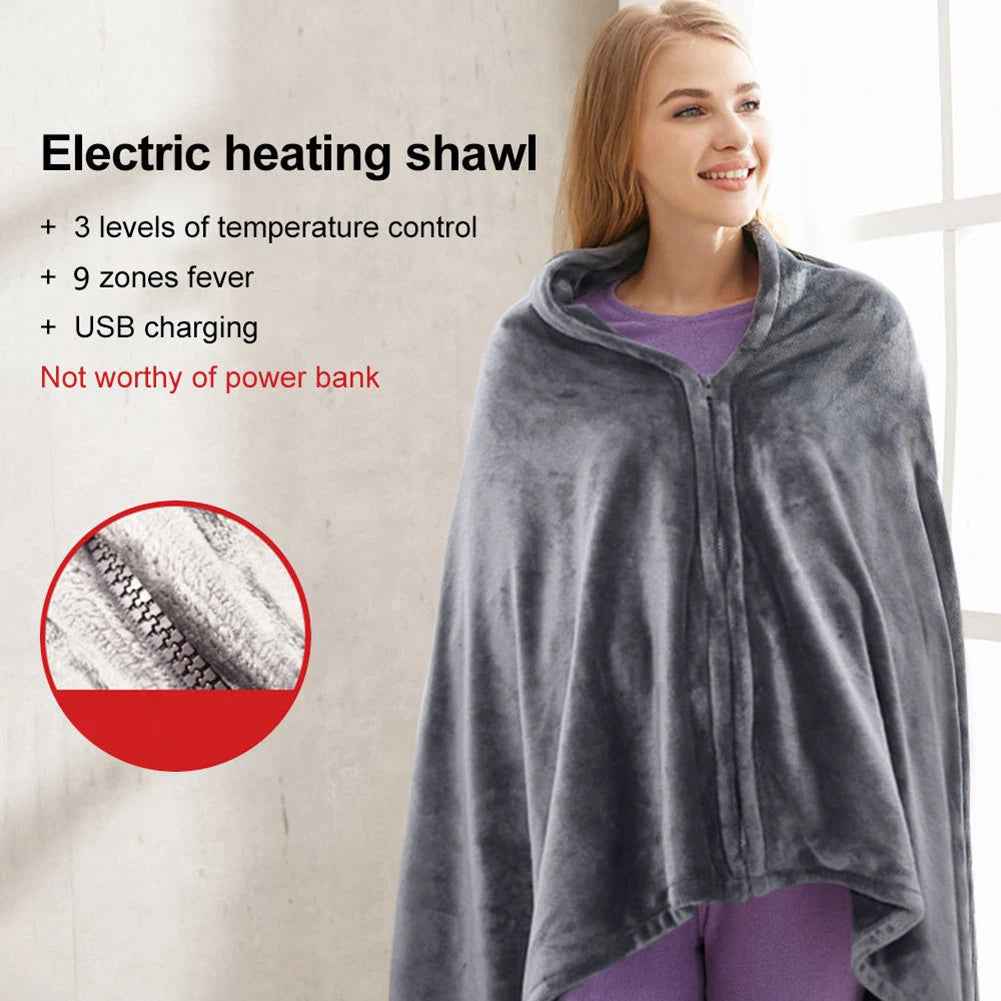 USB Electric Blanket Electric Throw Blanket USB Heating Cover 3 Heating Levels Fleece Heated Blanket Portable Blanket Household