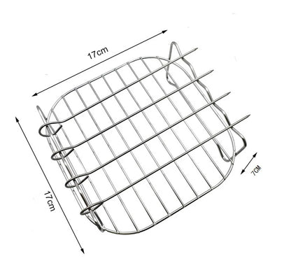 Air Fryer Rack for Ninja Dual 3pcs Layered Stainless Steel Grilling Rack Rectangle Hot Airfryer Basket Tray Accessories