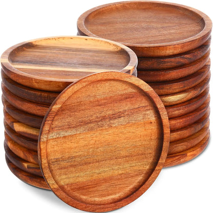 Classic Wooden Dinner Plates | 5.9-Inch Handcrafted Round Plates