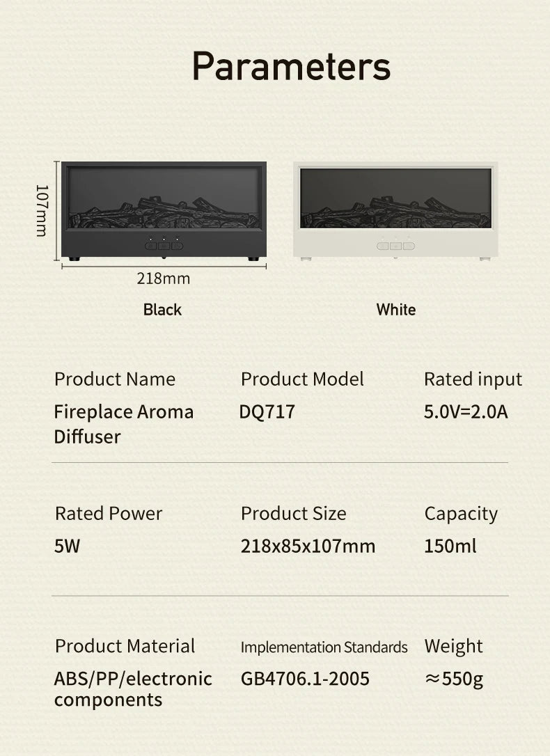 Flame-Effect Essential Oil Diffuser with Ultrasonic Cool Mist