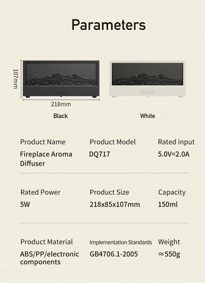 Flame-Effect Essential Oil Diffuser with Ultrasonic Cool Mist