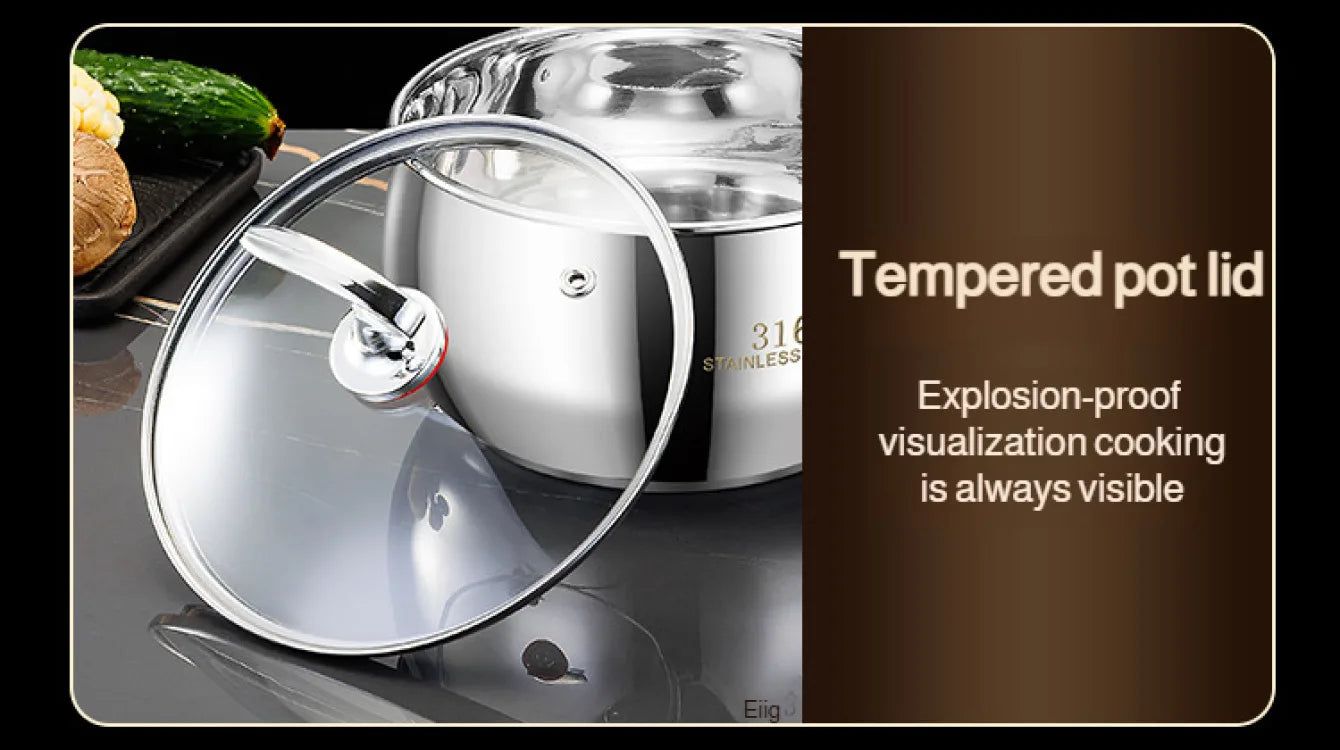 Stainless Steel Small Soup Pot Instant Noodle Cooking Pot for Induction Cooker Baby Foods Pot with Handle Kitchen Baking Tools