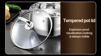 Stainless Steel Small Soup Pot Instant Noodle Cooking Pot for Induction Cooker Baby Foods Pot with Handle Kitchen Baking Tools