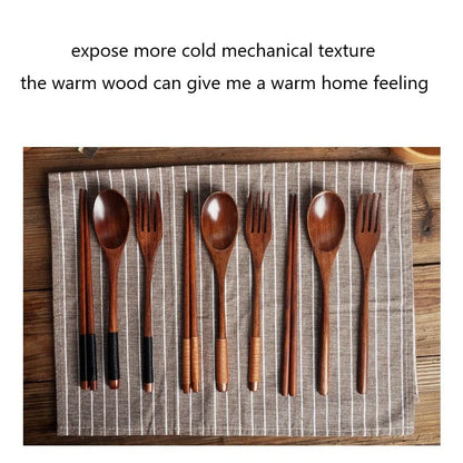Portable Wooden Cutlery Set