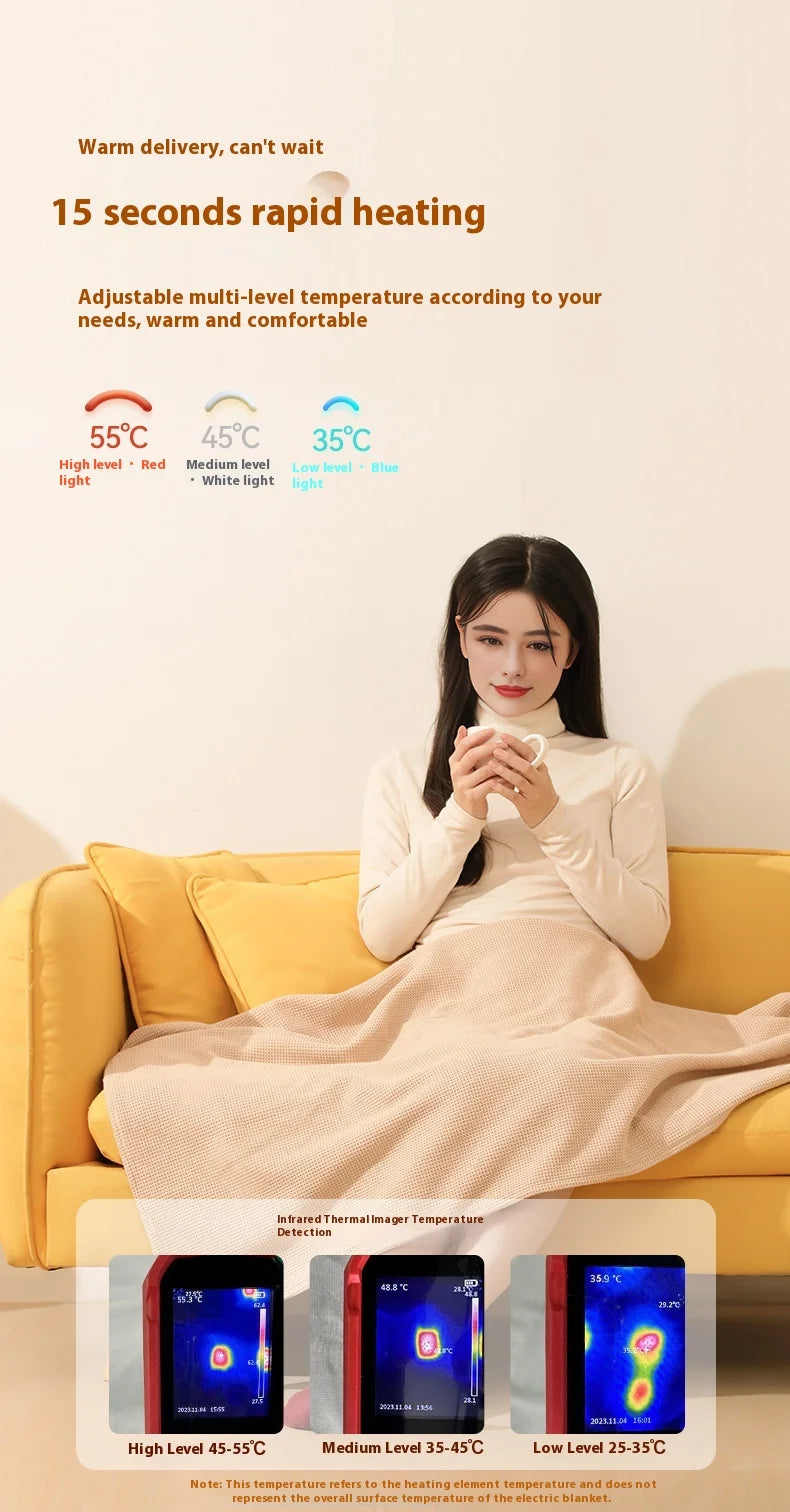 USB Electric Blanket Electric Heated Blanket Heating Usb Powered Heating Shawl Wraps for Women Wearable Heated Throw Blanket