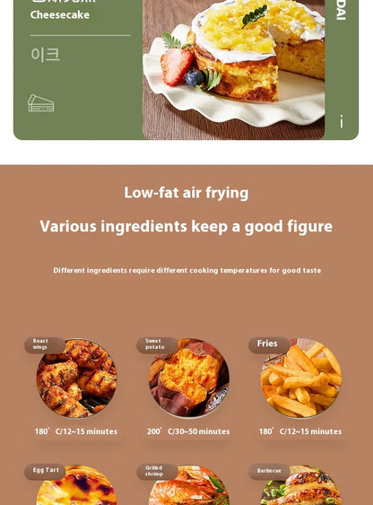 6L Air fryer Electric Air Fryers  Oil-free Automatic  Large capacity multifunctional air electric fryerully automatic all-in-one