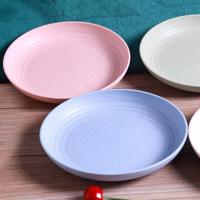 Dinner Plates Wheat Straw Eco Friendly BPA Free Biodegradable Picnic Kids Fruit Snack Plate Bone Dishes Kitchen Accessories
