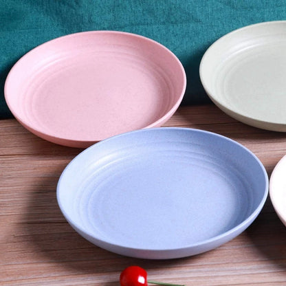 Dinner Plates Wheat Straw Eco Friendly BPA Free Biodegradable Picnic Kids Fruit Snack Plate Bone Dishes Kitchen Accessories