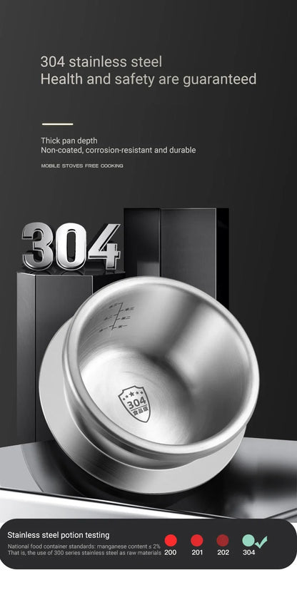 0.8–2L Stainless Steel Camping Pressure Cooker | Portable Outdoor Cooker