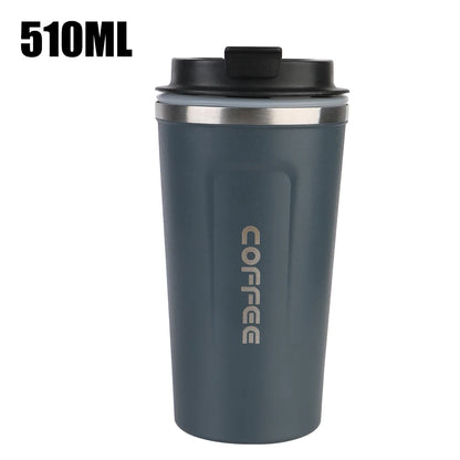 Thermo Cafe Car Thermos Mug for Tea Water Coffee Leak_Proof Travel Thermo Cup Coffee Mug 380/510ML Double Stainless Steel