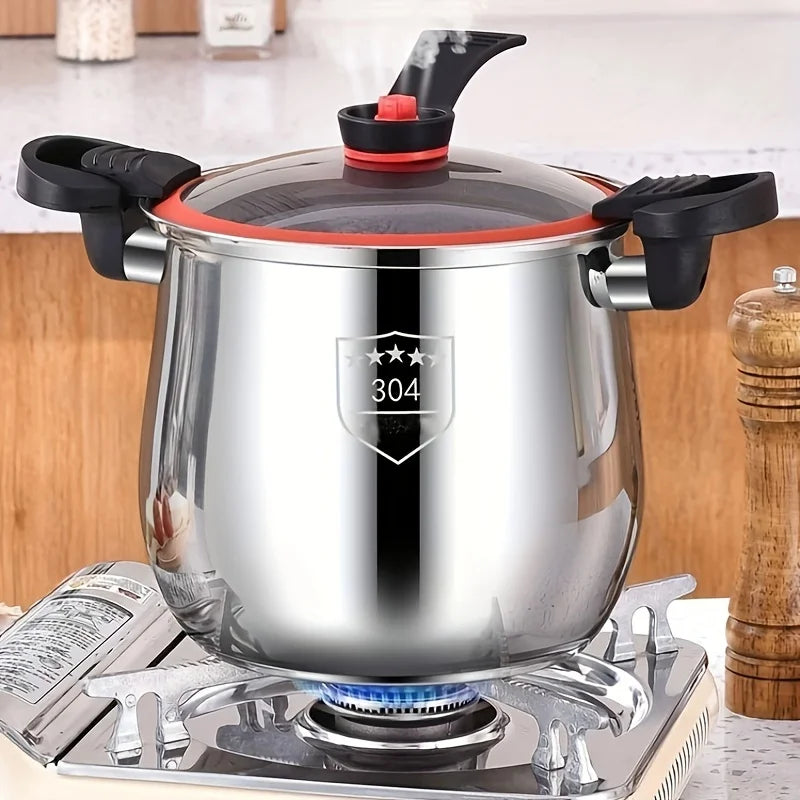 304 Stainless Steel Pressure Cooker – Fast Cooking, Non-Stick, Dishwasher Safe