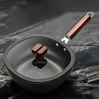 Small square pot induction cooker pot set household cooking flat bottom non-stick pan frying pan egg pan uncoated iron pot