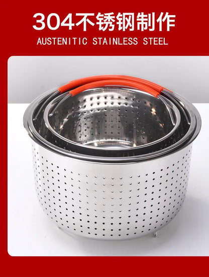 2-8L Stainless Steel Steamer Basket Instant Pot Accessories Instant Cooker with Silicone Covered Handle Draining Steam Basket