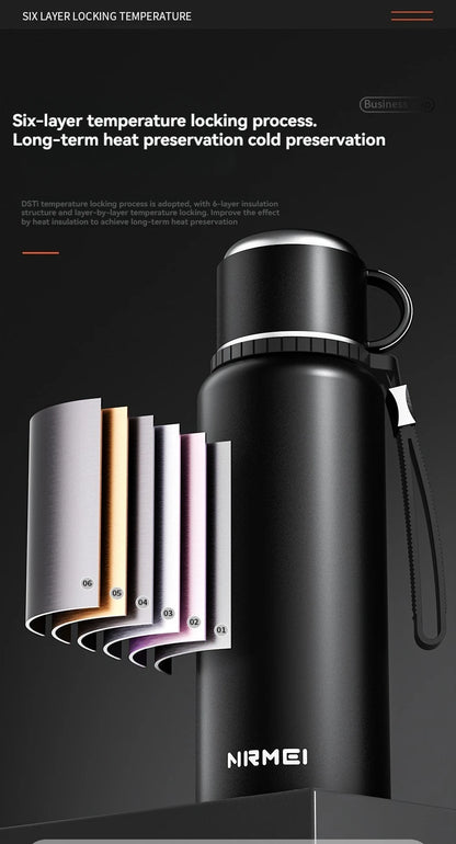 2L Thermos Insulated Water Bottle Hot Water Bottle Vacuum Flask Smart coffee drinkware cup Stainless Steel Double Wall Kettles