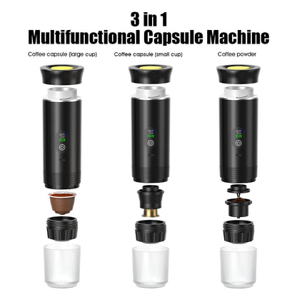 Foombthe Portable Espresso Coffee Machine With Digital Display 3-in-1 Capsule Coffee Maker for Car & Home Camping Coffee Maker