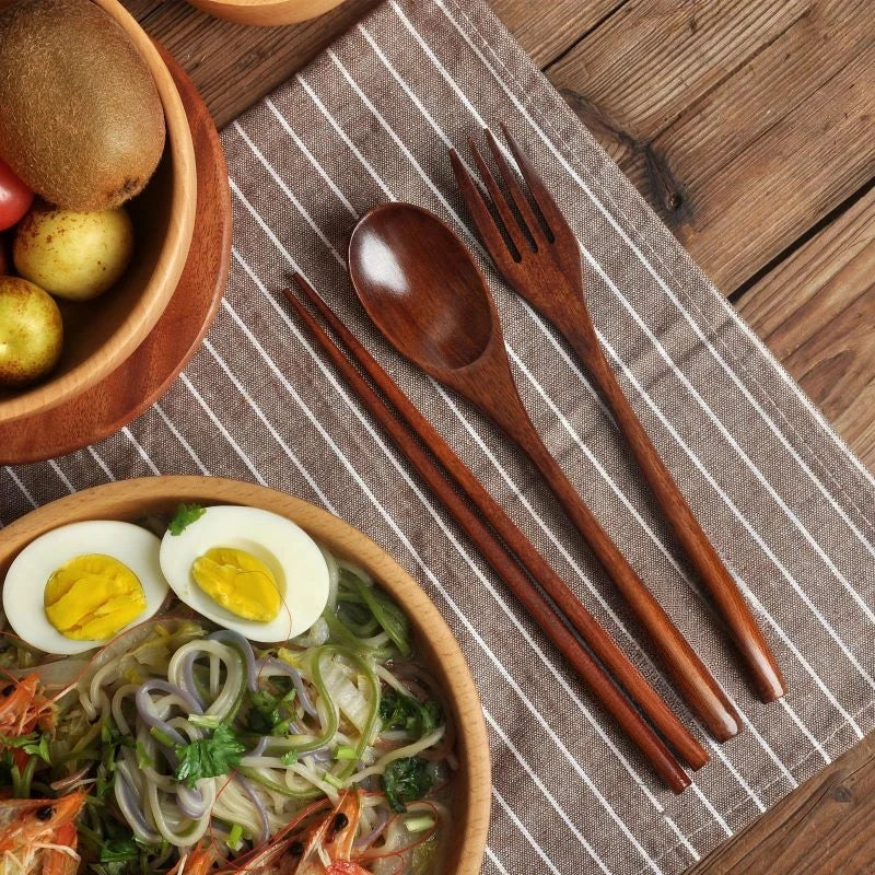 Portable Wooden Cutlery Set