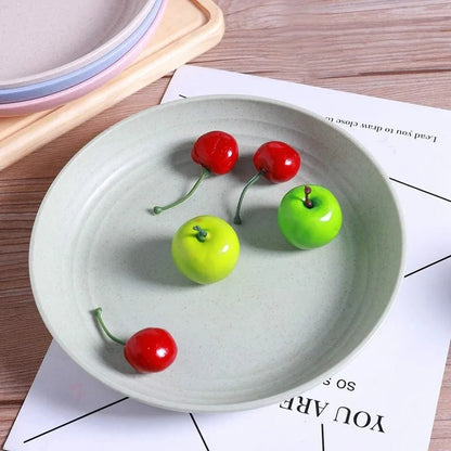 Dinner Plates Wheat Straw Eco Friendly BPA Free Biodegradable Picnic Kids Fruit Snack Plate Bone Dishes Kitchen Accessories