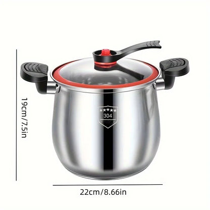 304 Stainless Steel Pressure Cooker – Fast Cooking, Non-Stick, Dishwasher Safe