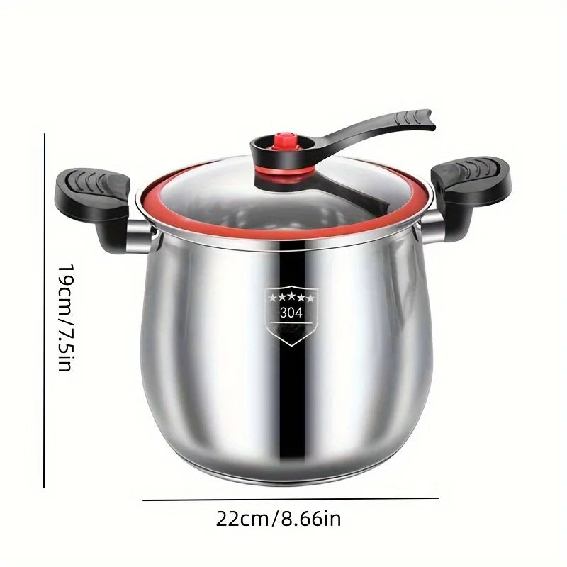 304 Stainless Steel Pressure Cooker – Fast Cooking, Non-Stick, Dishwasher Safe