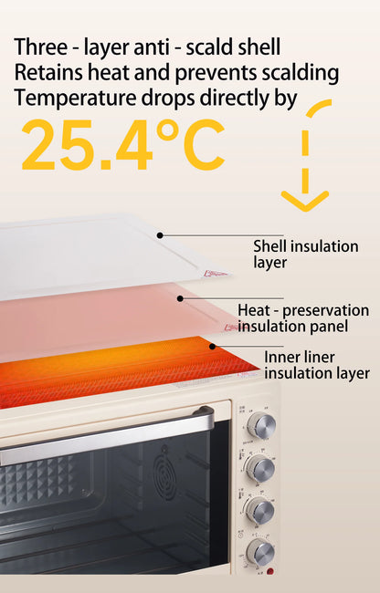 SUNATUR 2200w hot air circulation oven small commercial baking pizza toaster oven  60L Electric table oven household pastry oven