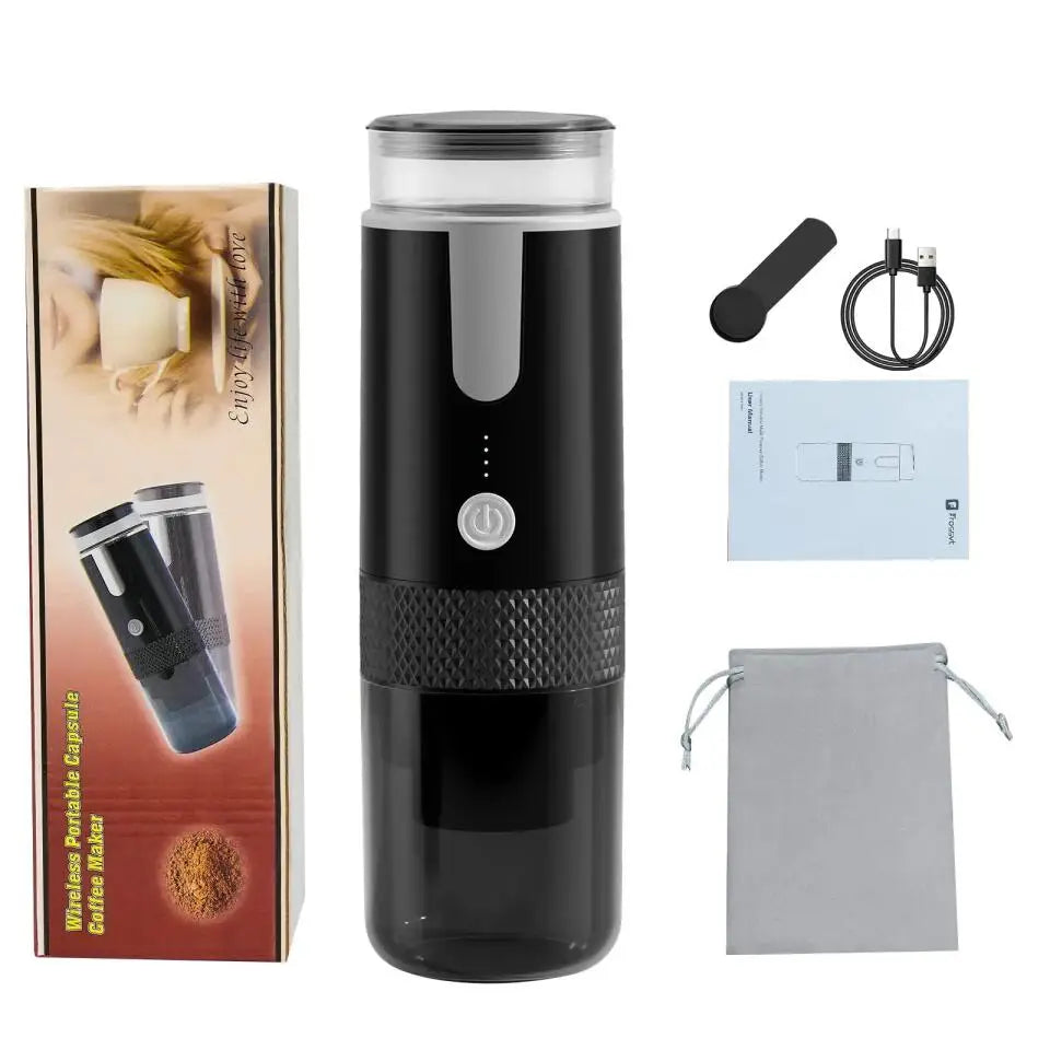 New Portable Wireless Coffee Maker Automatic Electric Capsule Ground Coffee Brewer Machine Fit Coffee Powder and Coffee Capsule