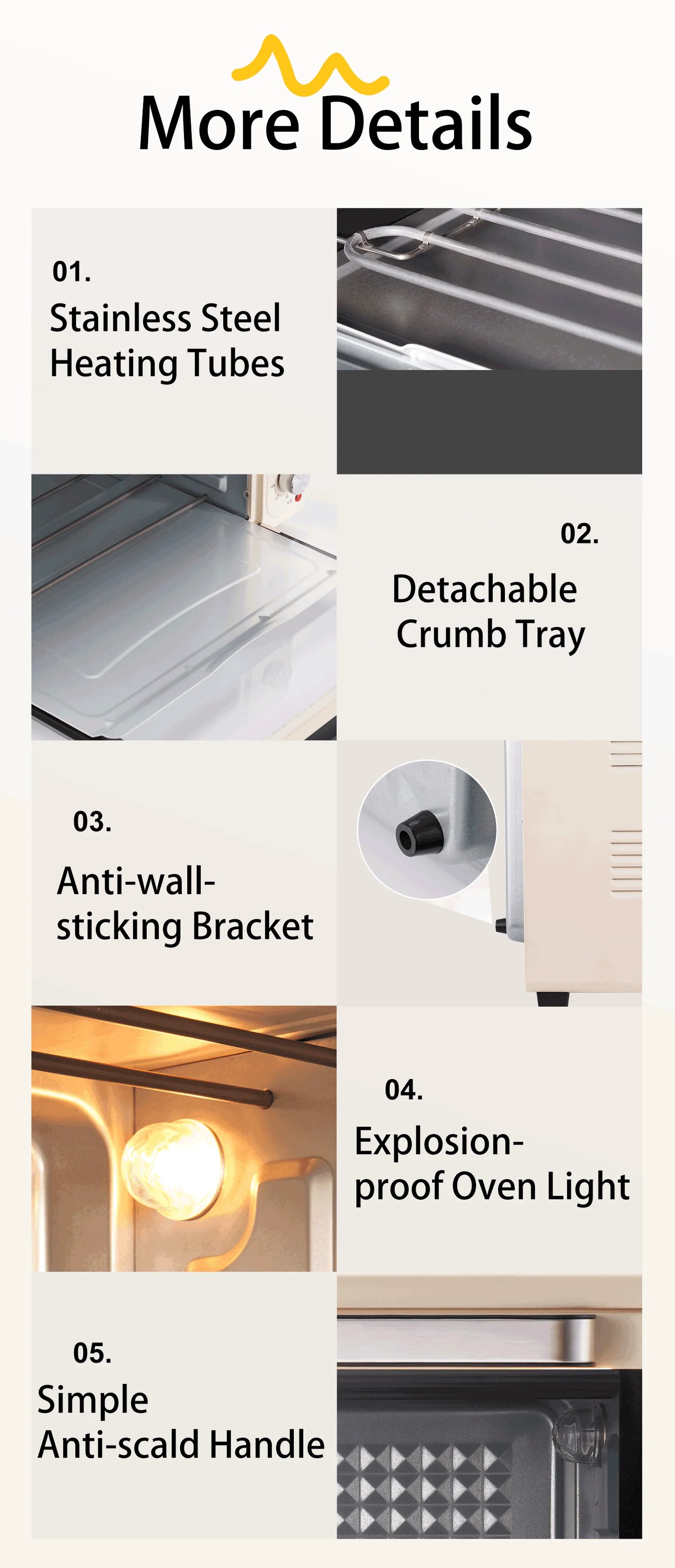 SUNATUR 2200w hot air circulation oven small commercial baking pizza toaster oven  60L Electric table oven household pastry oven