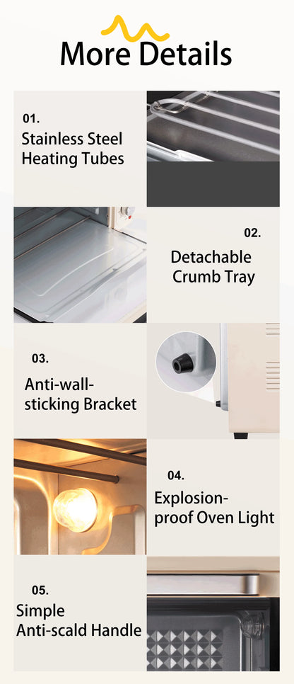 SUNATUR 2200w hot air circulation oven small commercial baking pizza toaster oven  60L Electric table oven household pastry oven