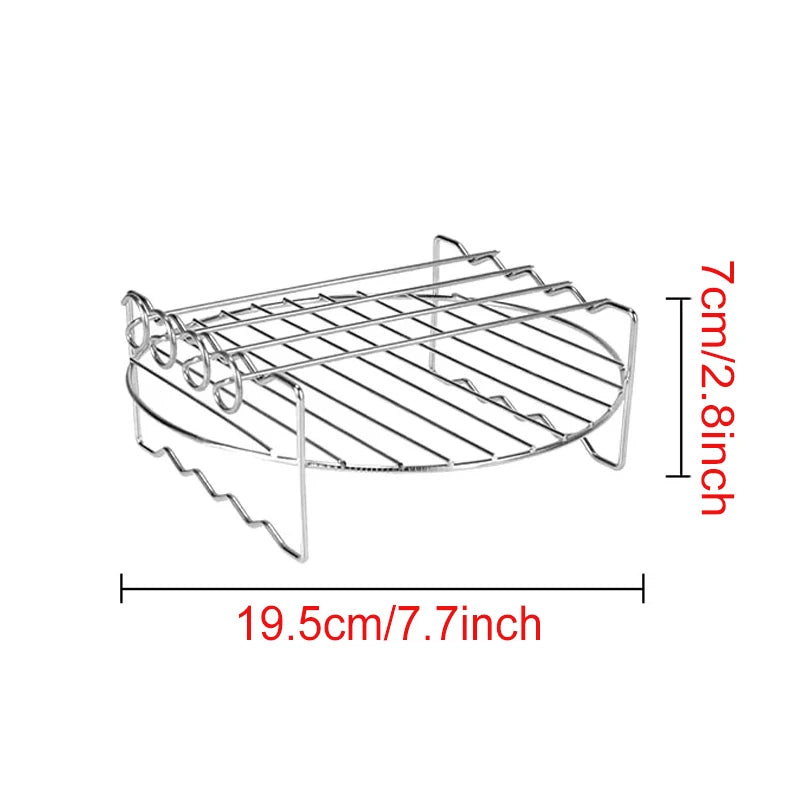 Air Fryer Baking Rack Metal Square/Round/Rectangle Oven Grill Racks Airfryer Accessories for Cosori,Instant Vortex,Gourmia,Foodi