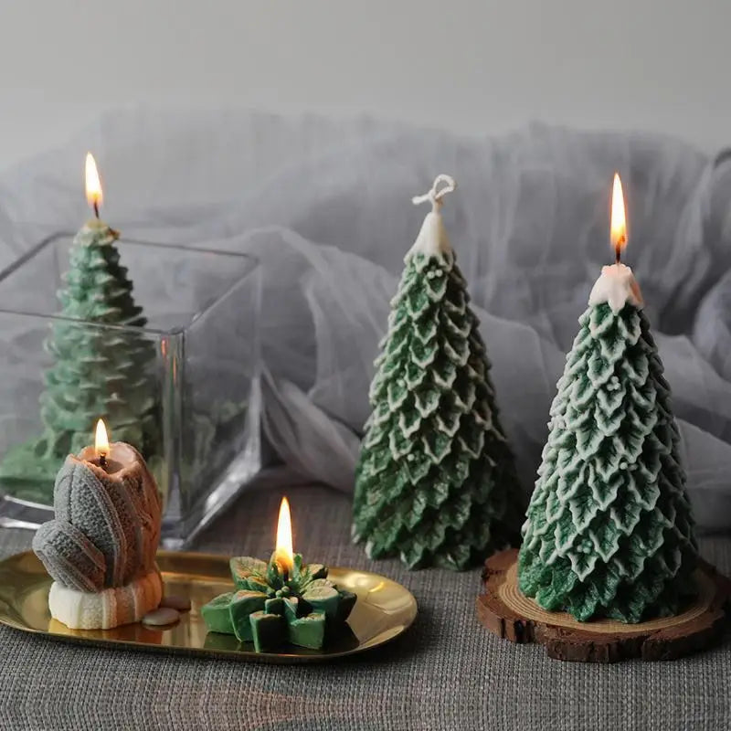 Scented Candles Christmas Tree Candles High-quality Appearance Gifts Fresh Souvenirs Carved Candles Cedar