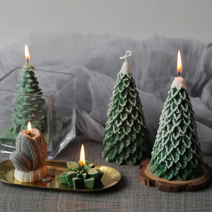 Scented Candles Christmas Tree Candles High-quality Appearance Gifts Fresh Souvenirs Carved Candles Cedar