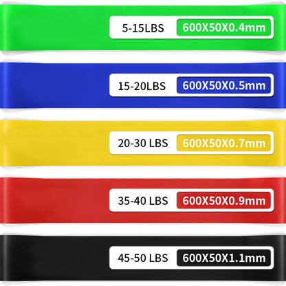 Resistance Bands for Working Out Elastic Exercice Loop Band for Pilates Yoga Starter Set of 5 for Booty Legs Stretch Flexbands