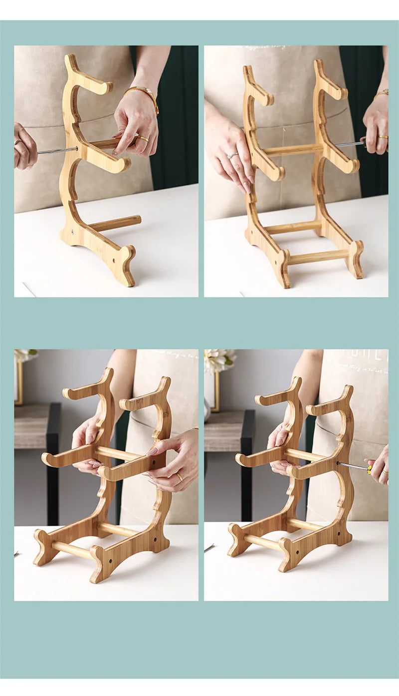 Three-Layer Wooden Table Plates | Multi-Use Fruit & Snack Serving Stand