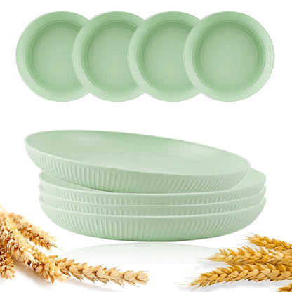 8-Piece Wheat Straw Dinner Plate Set