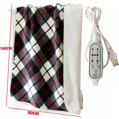 USB Electric Blanket Electric Throw Blanket USB Heating Cover 3 Heating Levels Fleece Heated Blanket Portable Blanket Household