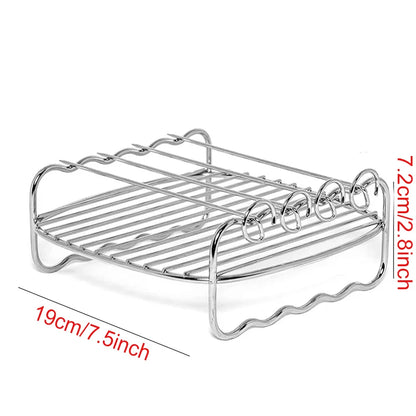 Air Fryer Baking Rack Metal Square/Round/Rectangle Oven Grill Racks Airfryer Accessories for Cosori,Instant Vortex,Gourmia,Foodi