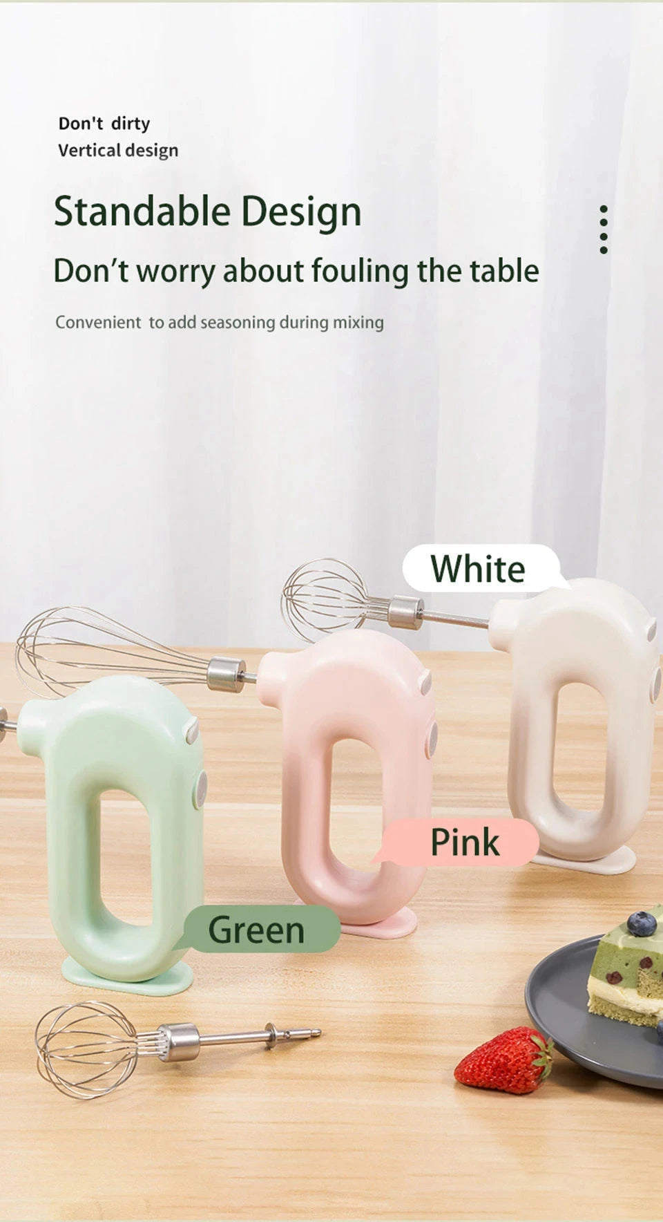 Portable USB Rechargeable Handheld Mixer – Dual Head Stainless Steel Blender