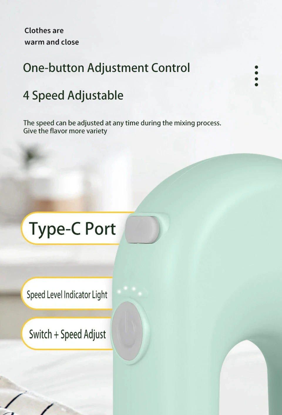 Portable USB Rechargeable Handheld Mixer – Dual Head Stainless Steel Blender