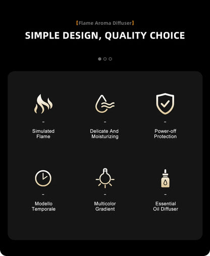 Modern Essential Oil Diffuser with Ultrasonic Mist & Candle-Light Glow