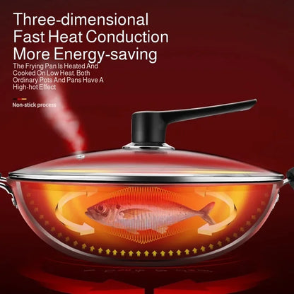 【Non-Stick Frying Pan】Honeycomb Pattern Nonstick Wok - Multi-Functional Fry Pan for All Stoves, Scratch-Resistant Coating