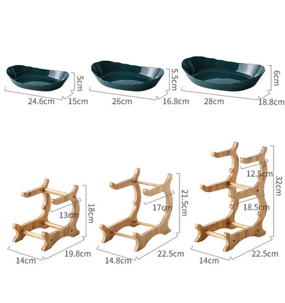 Three-Layer Wooden Table Plates | Multi-Use Fruit & Snack Serving Stand