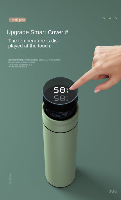 480ml Smart Thermos Cup 304 Stainless Steel Smart Temperature Display Waterproof Double-wall Vacuum Thermos Cup